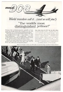 Douglas DC-8 Jet - Vintage Ad (The World's Most Distinguished Jetliner!) 1960's - Bild 1 von 2