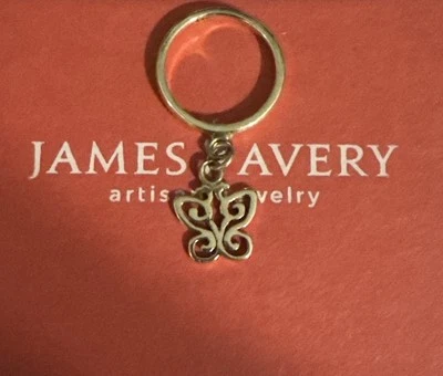 Anel James Avery ouro amarelo 14K com berloque borboleta tamanho 5 aposentado - Imagem 1 de 4