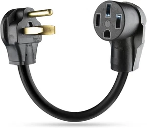 NEMA 6-50P auf 14-50R EV Ladegerät Adapter Kabel 220V 50 Amp 4 Zinken 3 schwarz  - Bild 1 von 7