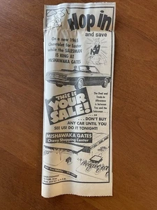 Mishawaka Gates Chevrolet 1965 anuncio de periódico recorte South Bend Indiana - Imagen 1 de 5