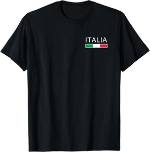 Italia Flag Italian Italy Italiano Family Heritage Unisex T-Shirt - Picture 1 of 20