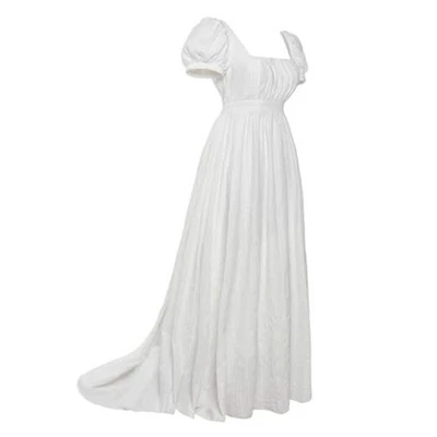 Vestidos Regency para Mujer Lujoso Vestido de Encaje Cintura Imperio Grande Blanco Foto 1 de 4