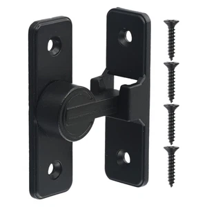 Gate Latch Barn Door Lock Assembly Black Fitting Heavy-Duty Part Sliding - Picture 1 of 24