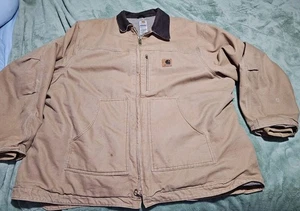 Abrigo Chaqueta Forrada Sherpa Carhartt Para Hombres Sandstone Ridge Marrón Talla 4xl - C61 CML - Imagen 1 de 2