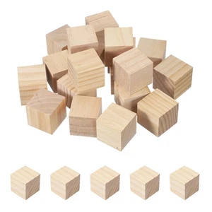 20 Pezzi Blocchi di Legno, Blocco di Legno Naturale Quadrato da 2 Pollici, Naturale - Foto 1 di 7