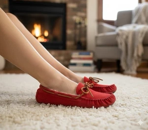 Zapatillas sin cordones UGG para mujer talla 8 rojas de gamuza Dakota - Imagen 1 de 10