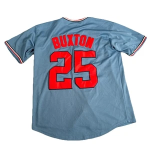 Byron Buxton Minnesota Twins Jersey Size Medium Adult Button Up Shirt Blue - Picture 1 of 13