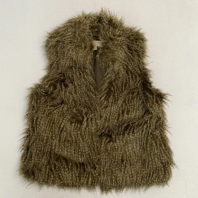 Chaleco Michael Michael Kors Mujer Piel de Zorro Imitación Marrón XL Cierre de Gancho Bolsillo Forrado Foto 1 de 4