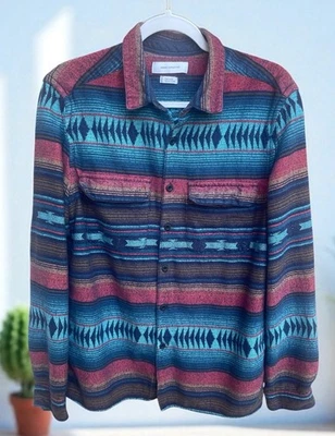 Urban Outfitters Men’s Size Medium Multi Stripe Ikat Aztec Southwestern Shirt - Image 1 of 4