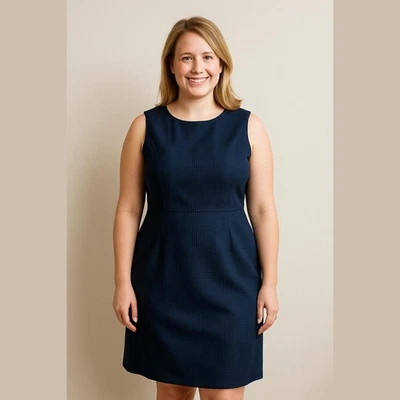 Nuevo con etiquetas Vestido Vaina Para Mujer Liz Claiborne Azul Marino Texturizado Sin Mangas Talla 18 Foto 1 de 4