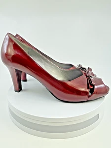 Liz Claiborne Women’s Size 9 Fantasia Patent Leather 3” Peep Toes Pumps - Picture 1 of 12