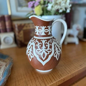 Antique 19th Century William Brownfield Cobridge Tyrol Brown & White Ceramic 7" - Picture 1 of 10