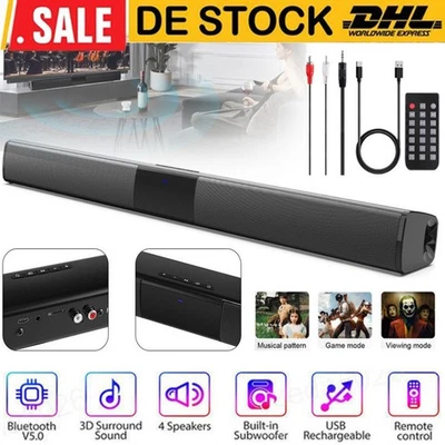 Bluetooth SoundBar Fernbedienung mit 4 Lautsprechersystem Kabelloser Heimkino - Bild 1 von 4