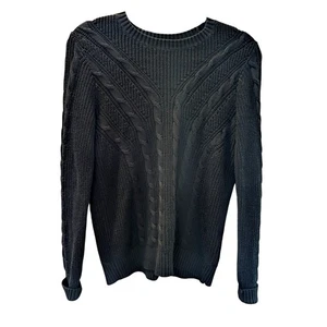 Suéter Lauren Ralph Lauren Etiqueta Negra Tejido con Cable Cuello Redondo Pullover Talla M - Imagen 1 de 8