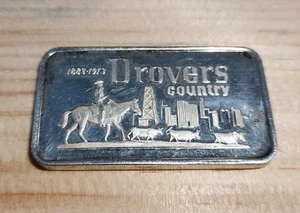 RARO 1973 Drovers Country 90 aniversario. Barra de plata 999 National Bank Chicago de 1 oz - Imagen 1 de 6