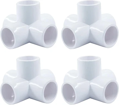 4Pcs 1/2 Inch 5 Way Pvc Connectors, White Furniture Grade Tee Pvc Fittings 0.5"  - Image 1 of 4