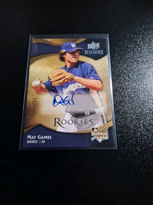 2009 UPPER DECK ICONS ROOKIE AUTO SP #160 MAT GAMEL RC MILWAUKEE BREWERS 157/200 - Image 1 of 2