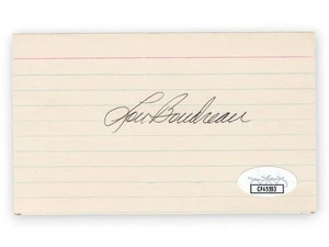 Lou Boudreau Signed Autographed 3X5 Index Card Indians Hall of Famer JSA CF45593 - Picture 1 of 2