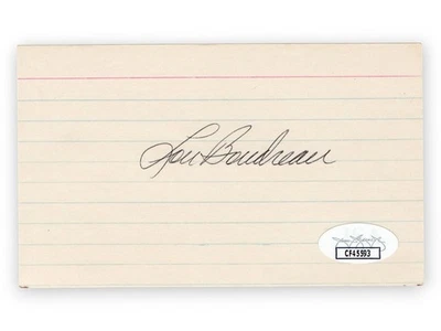 Lou Boudreau Signed Autographed 3X5 Index Card Indians Hall of Famer JSA CF45593 - Image 1 of 2