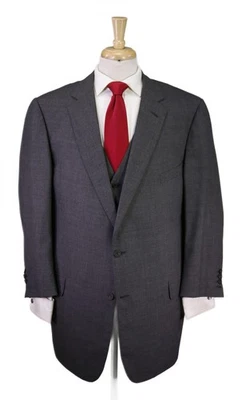 Henry Poole Savile Row Bespoke Solid Gray 3-Piece Wool Suit 44R - Image 1 of 4