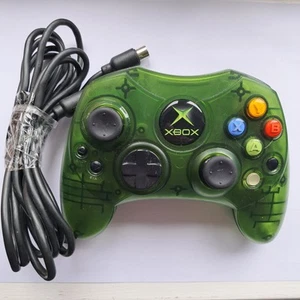 Original Xbox Green Clear S Controller Tested Official NO BREAKAWAY CABLE Retro - Picture 1 of 8