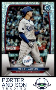 Miguel Vargas RC Mojo Refractors 2023 Bowman #88 Dodgers Baseball Card - Picture 1 of 2