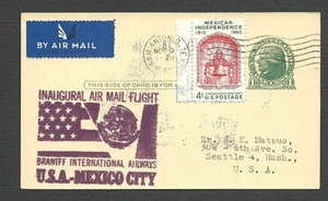 11-9-1960 P.C. BRANIFF FAM F34-40 & 41 COMBO SAN ANTONIO-MEXICO CITY, SEE INFO - Picture 1 of 1