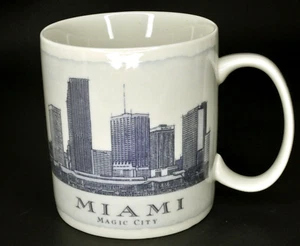 2006 Starbucks MIAMI Magic City 18oz. Blue on White Coffee Mug Florida Architect - Picture 1 of 5