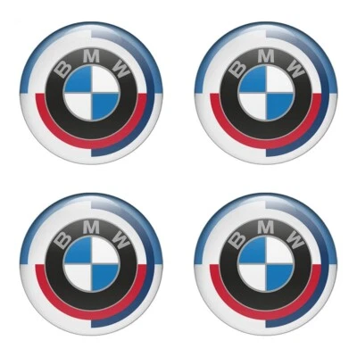 4x BMW Emblem Silicone Self-Adhesive Sticker Badge Wheel Cap Decal — 第 1/3 张图片