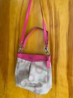 Coach Bag, Handbag, Purse A1373-F20088  Bright pink and tan Gently used in VGC