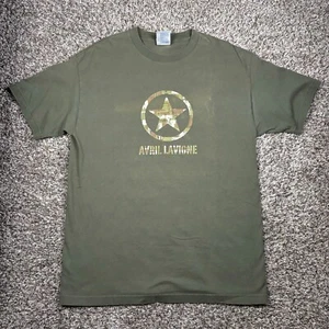 Vintage Y2K Avril Lavigne Green Rock Band Tour Let Go T-Shirt XL Made in USA - Picture 1 of 6