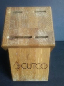 Wood Knife Block Honey Golden Oak 4 Slots USA - Foto 1 di 6