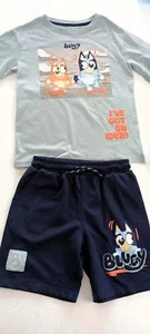 Bluey Boys Blue Short Sleeve Graphic Tee and Shorts Set "2-Piece" Size 8 NWT - Picture 1 of 13
