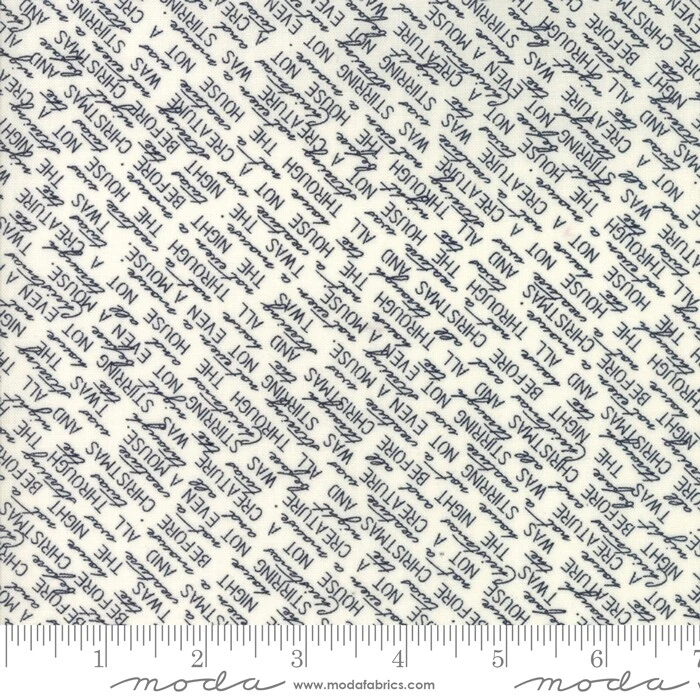 Christmas Fabric - Night Before Xmas Black Word Diagonal - Moda YARD - Image 1 of 1