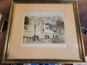 Eugene VEDER (1876-1936) French Artist Parisian St Scene Hand Colored Etching - Picture 1 of 5