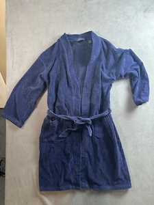 Ralph Lauren Robe Adult Small/ Med Blue Bathrobe Pockets Belted Heavy Soft Plush - Picture 1 of 4