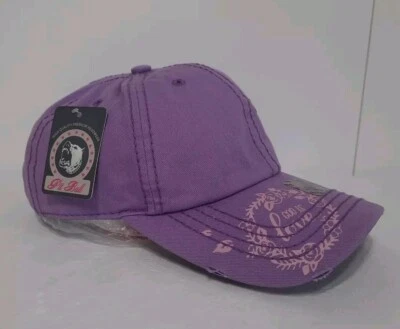 PIT BULL WOMENS GOD IS LOVE PURPLE BASEBALL CAP ADJUSTABLE FOR COMFORT NEW W/TAG - Imagem 1 de 4