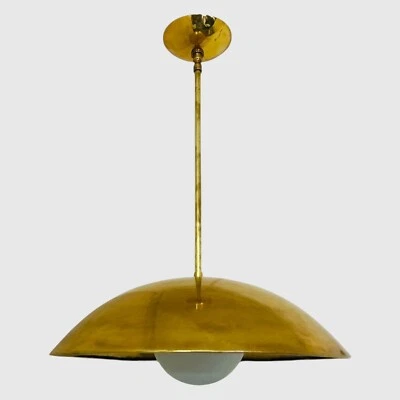 1950's Mid Century 1 light Globe Sasco Pendant Brass Sputnik Chandelier. - Image 1 of 4