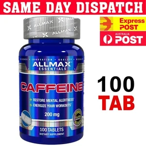 ALLMAX Nutrition 100% Pure Caffeine 200mg 100 Tablet Premium Grade FREE POST - Picture 1 of 4