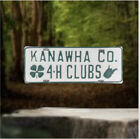 Vintage Kanawha Co. 4-H Clubs Embossed Metal Booster License Plate West Virginia