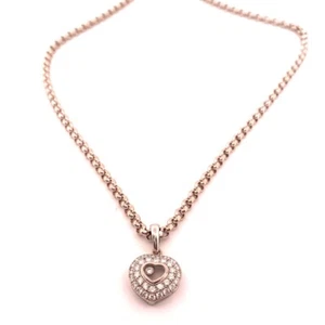 Chopard Happy Diamonds Icons Heart Diamond Pendant Necklace 18K W/Gold 0.95 CTW - Picture 1 of 9