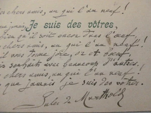 13/ JULES DE MARTHOLD / Poème Autographe à Albert Montreuil 1905 - Picture 1 of 3
