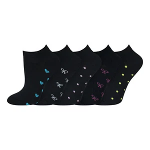 Ladies Trainer Socks 5/10/15 Pairs Heart Bow Dot Animal Avocado Ankle Liner - Picture 1 of 53
