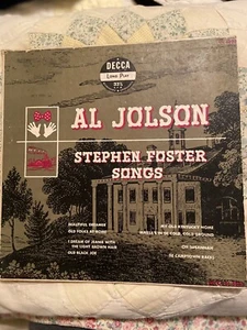 10 inch Vintage LP-Al Jolson Stephen Foster Songs Rare Unbreakable Lp - Picture 1 of 8