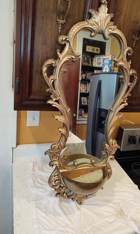 Vintage Syroco Wood Mirror Syracuse Ornamental Co. 36" Tall Cover