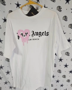 Palm Angels White XL Mens T-shirt Wish Pink Heart NWT - Picture 1 of 11