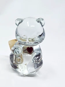 Vintage Fenton Art Glass Birthstone Birthday Bear, Ruby Red Heart July - Picture 1 of 5