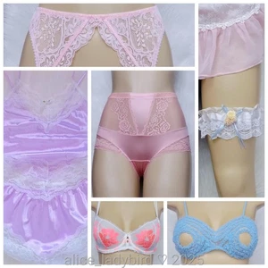 Vintage LINGERIE Bundle SATIN Panty BRA Shaper Garter Cami Nylon LACE Lot S/M - Picture 1 of 4