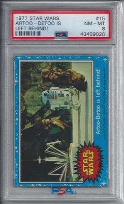 1977 Topps Star Wars Series 1 Artoo-Detoo is Left Behind #15 - PSA 8 NM-MT - Image 1 of 2