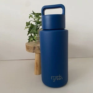 NEW Frank Green 1L Drink Bottle Blue Matte Grip Finish Lid Ceramic Reusable 34oz - Picture 1 of 10